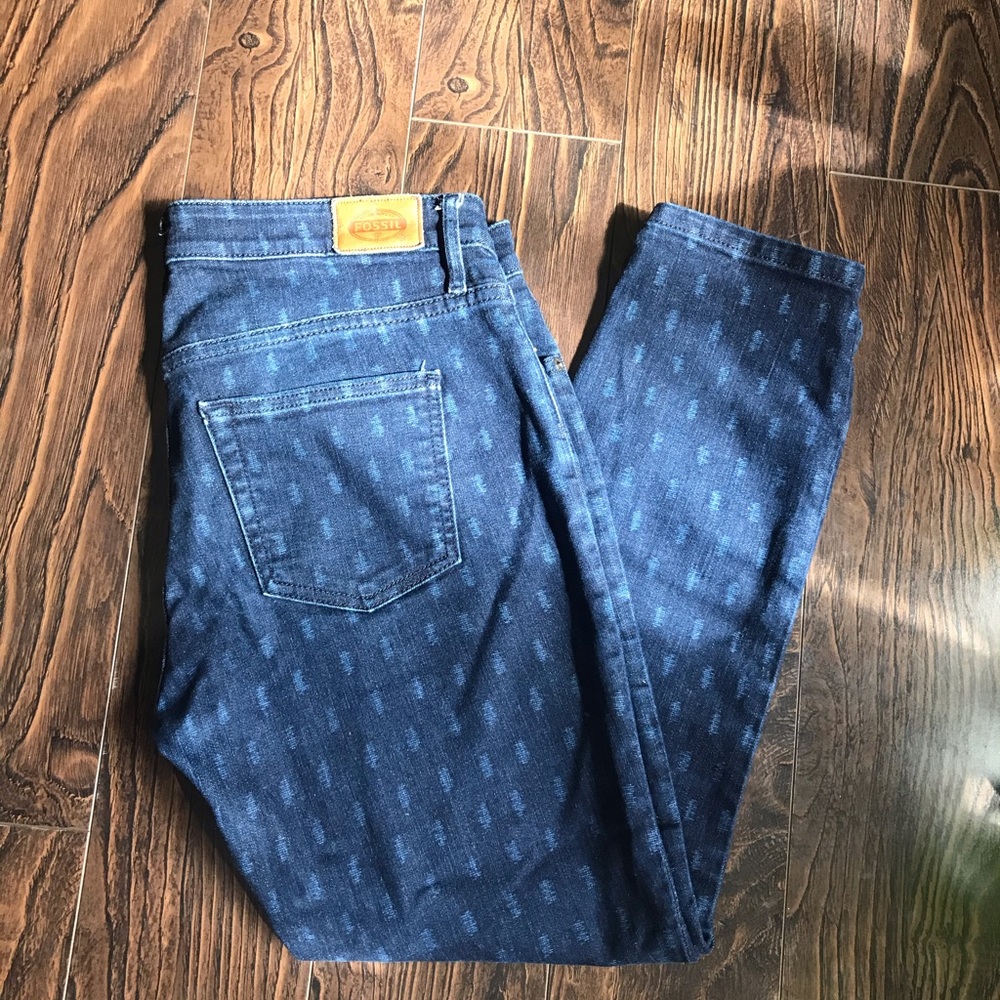 Fossil pencil cropped jeans, subtle pattern